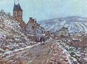 Claude Monet Street near Vetheuil in Winter oil painting reproduction
